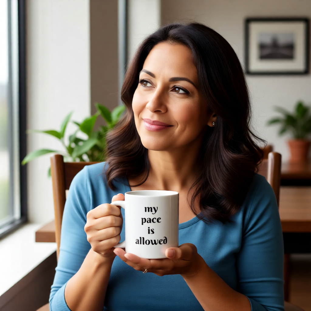 My Pace Is Allowed Mug | Minimal 11 oz Coffee Mug for Calm Mornings and Tired Moms